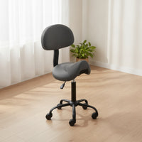 Saddle Stool with Backrest Ergonomic Saddle Stool with Wheels Height-Adjustable Furniture for Grooming Salon
