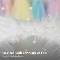 3 Pieces Angel Pinions Luminous Headband and Spellbinding Rod Set Layered Feathers Feather Angel Costume Kit Lightweight Feather Pinions Costume