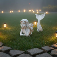 Mermaid Statue Weatherproof Resin Mermaid Sculpture Waterproof for Yard, Patio