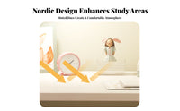 Ergonomic Design Height-Adjustable Desk and Chair Combo Sturdy Long-Lasting Crank-Adjustable Study Station Child-Safe Features children's Furniture Wide Desktop for Children (3-15 years), Students, Parents, Bedroom, Homework, Art & Crafts, Playroom