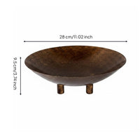 Three-Leg Fruit Bowl New Chinese Style Copper Finish Fruit Dish Sturdy Footed Serving Bowl for Tabletop
