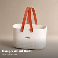 Arched Handles Portable Shower Organizer Smooth Body Bath Basket Ventilated Toiletry Basket Lightweight