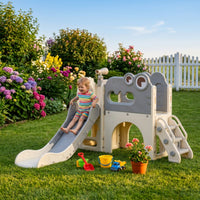 Slide and Climber Playset Versatile Freestanding Slide Playset Play Center for Young Children, Kids, Playroom, Backyard, Apartment