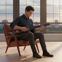 Electronic Smart Guitar Beginner-Friendly Foldable Guitar Compact Instrument Portable for Beginners, Travelers, Home Practice