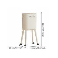 Rolling Waste Bin with Lid Single-Press Accessible Tall Trash Can with Legs