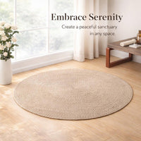Oval Handwoven Jute Mat, Braided Jute Round Rug, Jute Floor Mat for Entryway, Bohemian Decor Enthusi - Image 4
