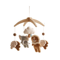 Crib Mobile with Wooden Frame Soft Baby Mobile with Soft Ornaments Nursery Hanging Toy Natural Cute for Newborns