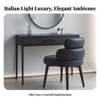 Rotating Pedestal Chair Multi-Purpose Upholstered Rotating Seat Modern Minimalist Design Ergonomic Curved Backrest for Adults