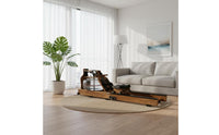 Foldable Wooden Rower Walnut Finish Water Rowing Machine Compact Folding Rowing Machine