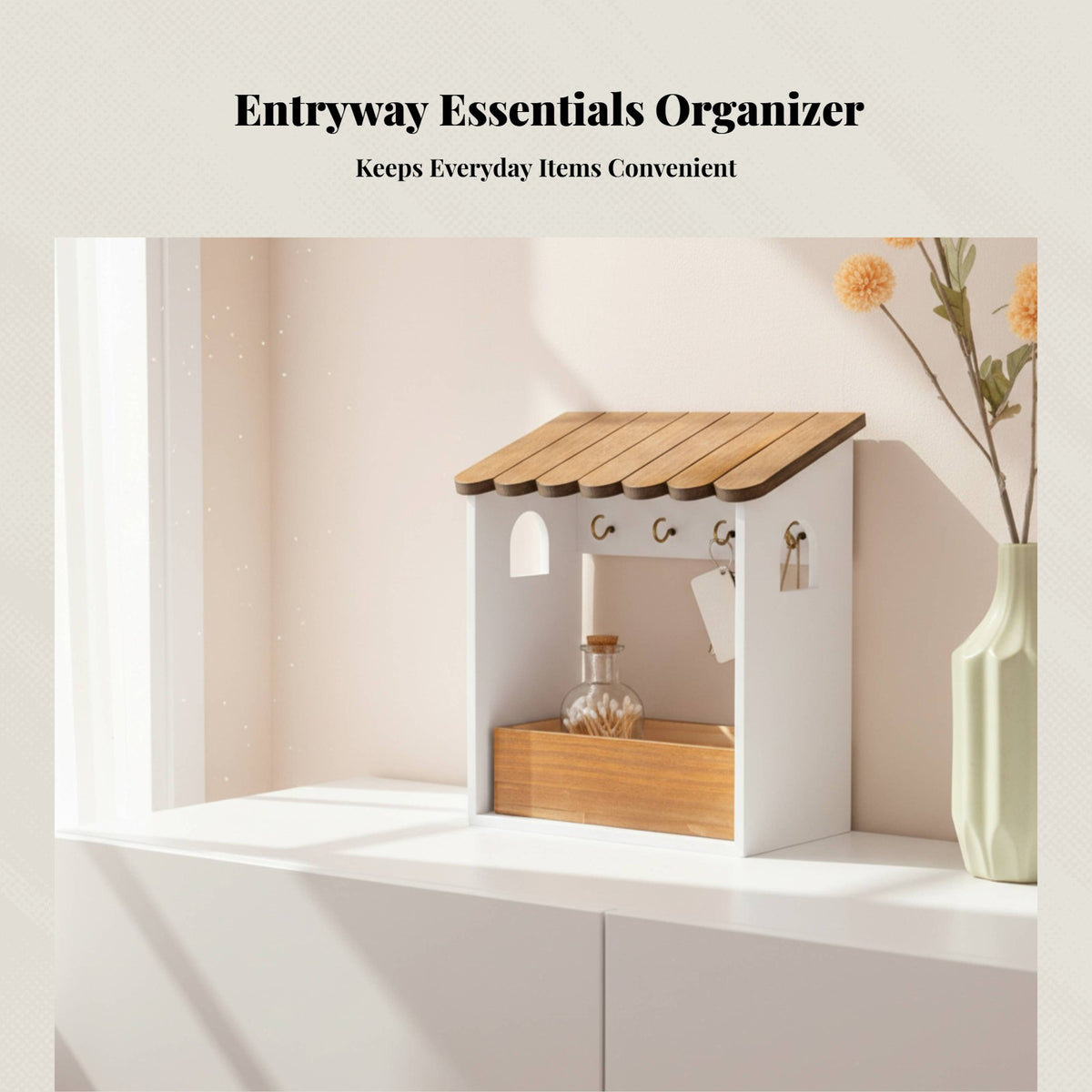 Wooden Key Storage Box, Entryway Organizer, Cute Remote Holder, Drawer, Shoe Cabinet