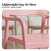 Thickened Construction Molded Stackable Chair Modern Minimalist Design Molded Shell Chair Integrated Armrests Plastic Armchair Ergonomic Backrest for Homeowners, Restaurant Owners, Event Planners, Dining Room, Kitchen, Home Office, Balcony