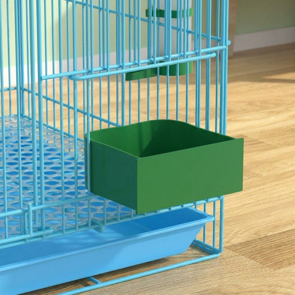 Small Bird Cage with Dense Wire Barrier, Indoor Pet Bird Enclosure with Roof, Small Indoor Enclosure for Young Fowl Housing