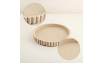 round Tray with Fluted rims Speckled Stone Tray Earthy Aesthetic Catchall for Entryway