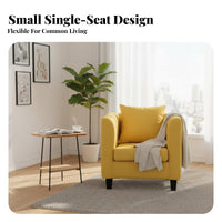 Upholstered Club Chair Space Saving Sofa Minimalist Design Plush Feel Upholstery for Homeowners, Living Room, Office