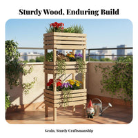 Multi-Level Plant Stand Easy Assembly Tiered Planter Stand Strong Support