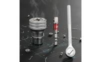 3 Pieces Knurled Socket Wrench with Adapter Chrome-Finished Ratchet Handle with Socket High-Strength Tools Compact for DIYers, Mechanics, Home Maintenance, Garage, Tight Areas