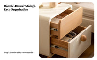 Nightstand with Drawers Two-Tsingle Design design Two-Tsingle End Table Wooden Grain Finish