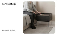 Nightstand with Drawer Minimalist Design Single-Drawer Side Table for Homeowners