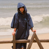 NuJune 深鲸鲨毛巾衣斗篷速干换衣浴袍浴巾潜水游泳带帽防晒披衣