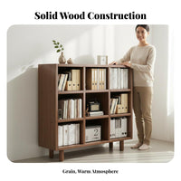 Walnut Finish Accent Cabinet Multipurpose Low Profile Console Cabinet Sturdy Wood Rattan Sideboard with Flip-up Doors Suitable for Dining Room Kitchen Entryway