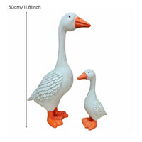 Garden Goose Sculpture Lifelike Details White Goose Statue Weather Resistant