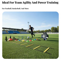 Portable with Carry Bag Soccer Footwork Training Equipment Multi-Functional Soccer Training Equipment Kit Lightweight Agility Ladder and Cone Set Sturdy Material for Athletes, Coaches, Kids, Outdoor, Sports Field, Gym