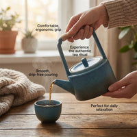 Handmade Ceramic Teapot, Light Luxury Retro Style