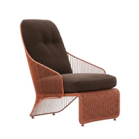Woven Frame Single Sofa Designer Look Woven Lounge Chair Thick paddings Easy Assembly for Hotel Managers, Adults, rearyard, Deck