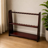 Floor-Standing Cue Rack 12 holes Wood Cue Rack Stable Billiard Pool Holder
