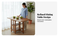 Expandable Gateleg Console Seats 4 to 6 People Transformable Console Table Foldable Design Space-Saving for Living Room
