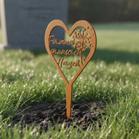 Heart Shaped Memorial Stake Weatherproof Grave Stake Meaningful Crafted Metal Sympathy Plaque for Burial Site
