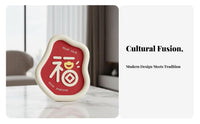3 Pieces Good Fortune Tabletop Decor Housewarming Gift Fu Character Sculpture Set Symbol of Prosperity Chinese New Year Decoration Set for Living Room