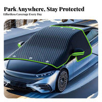 Windshield Cover with Side Mirror Covers | Drawstring Storage Pouch, Windshield Cover with Mirror Covers, for Winter
