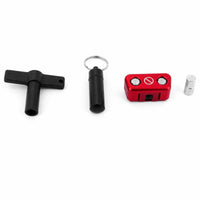 Red Anodized OBD2 Anti-Theft Lock Aluminum OBD2 Port Lock Metal Construction OBD Port Protector No-Entry Symbol