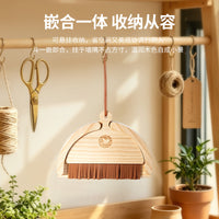Wooden Desktop Broom and Dustpan Set