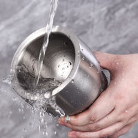Stainless Steel Mortar and Pestle Set Heavy Duty Construction Stainless Steel Mortar and Pestle Non-Porous Surface Manual Garlic Crusher Bowl