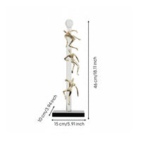 Climbing Man Statue Collectible Abstract Male Figurine Gold Finish for Bookshelf