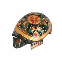 Natural Gemstone Golden Pyrite Turtle Statue Feng Shui Pyrite Turtle Figurine Collectible for Crystal Collectors, Office, Shelf