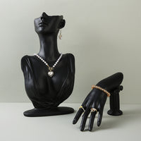 Resin Bust Jewelry Display Stand for Necklaces and Earrings