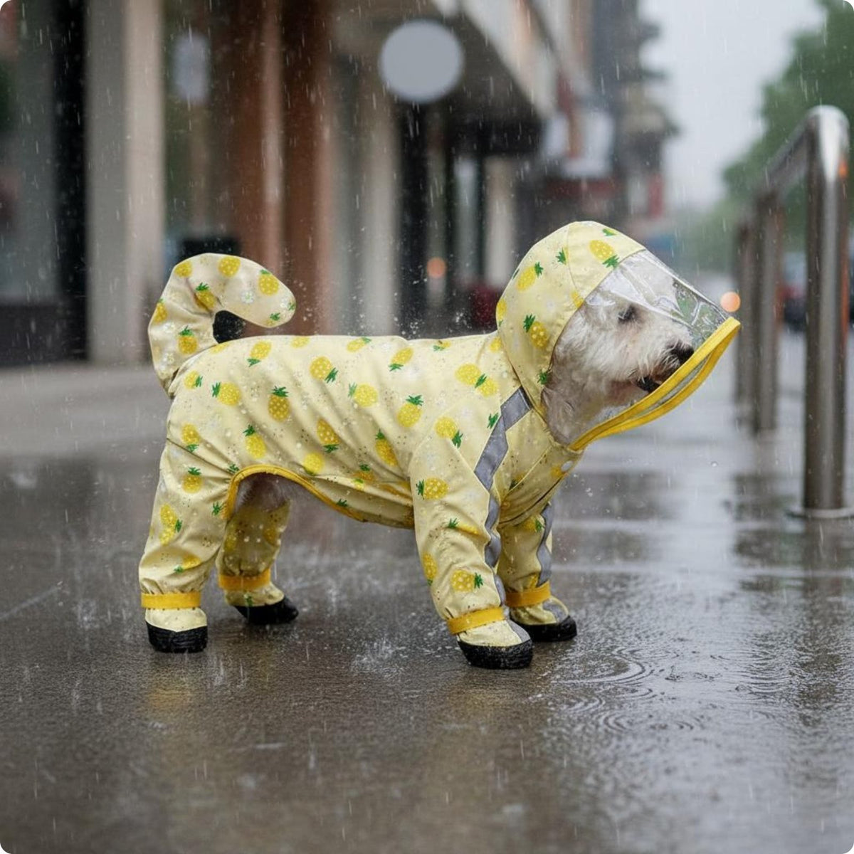 Full Body Dog Raincoat Easy to Clean Leash Hole Dog Raincoat Lightweight