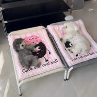 Dog Bed for Older Dogs, Large Dog Bed, All Seasons Washable Pet Bed, Water-Resistant Cotton, Dark Grey Ball Pink