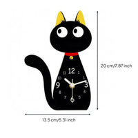 Acrylic Feline Timepiece Analog Home Decor Desktop Display