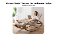 dense Wood Construction Wooden Rocking Chair Traditional design Wooden Patio glider Relaxing Design Single Seater Rustic appeal for Seniors, Homeowners, Garden lovers, Balcony, Living Room, Bedroom, spineyard