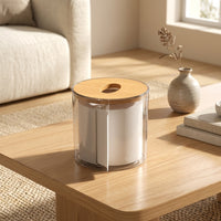 Tissue Paper and Wet Wipes Storage Box for Bedroom Decor, Round Modern Tissue Box with Circular Opening, Multi-purpose Home Office Containers