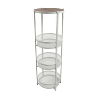 Rolling Cart with Wood Top Mobile Furniture Sturdy for Bedroom