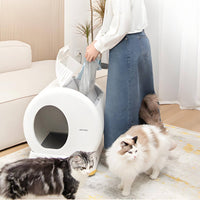 Enclosed Self-Cleaning Cat Litter Box Washable Automatic Cat Litter Box Hygienic Sealed for Cats, Indoor, Apartments