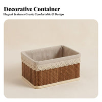 Rectangular Woven Basket adaptable Household Storage Space-Saving