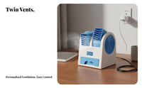 Quiet Operation USB Personal Air Cooler Adjustable Angle Desktop Water Cooling Fan Function for Students, Dorm Room, Bedroom