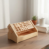 Wooden Tool Rack Multifunctional Screwdriver and Stand 53 Holes for Garage