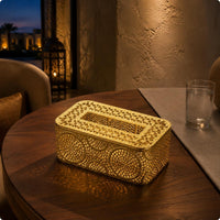 Gold Metal Tissue Box Cover Rectangular Gold Tissue Box Cover Rust-Resistant